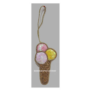 Customize Shape New Zari Embroidery <b>Christmas</b> <b>Tree</b> Hanging Ornaments Fabric Material Multi Color Used For Ramadan Festival Decor - Product Image 6