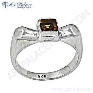 Bague en argent pour femme Art Palace, nouvelle collection, avec pierre précieuse citrine - Bagues élégantes pour fiançailles et mariage - Product Image 2
