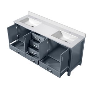 Grigio scuro 72 pollici. L X 22 Pollici Mobile Bagno Doppio con Top in Quarzo Bianco - Product Image 5