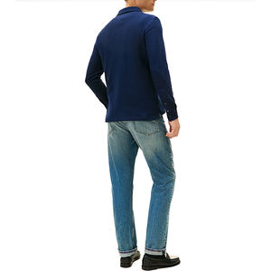 Polo de Manga Larga de Algodón Terry de Última Tendencia para Hombre, Corte Regular Personalizado, Transpirable, Informal, Premium - Product Image 2