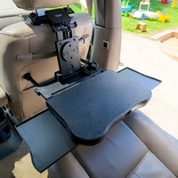 Plateau de repas portable en plastique ABS noir pour siège arrière de voiture, idéal pour les voyages, le travail, la nourriture, le téléphone, les boissons, le support pour ordinateur portable, l'iPad, plateau réglable