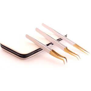 3 Pieces Magnetic <b>Case</b> For Eyelash Extension Tweezer Easy <b>Fan</b> Making Soft Easy Grip Fiber Tip Stainless Steel Eyelash Tweezers - Product Image 4