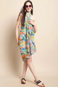 Custom Hawaiian Pareo Printed Polynesia <b>Chiffon</b> Sarong Tropical Beach Cover Up OEM Fabric Manufacturer Wholesale Supplier - Product Image 6
