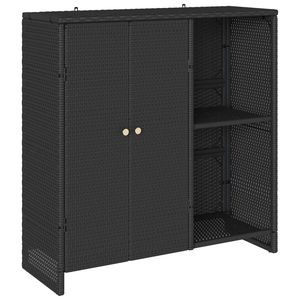 Armoire de rangement en rotin noir avec porte 39,37 x 14,17 x 40,16 pouces pour salon - Product Image 1