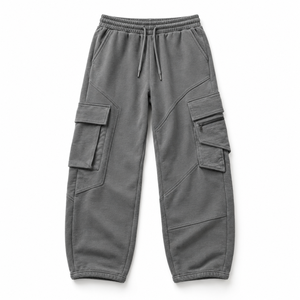 Pantalones Deportivos Azul Marino con Paneles Laterales Crema, Cintura Elástica, Pierna Recta, Dobladillos Abiertos, Casuales, para Entrenamiento Atlético, Personalizados, Venta al Por Mayor, OEM - Product Image 3