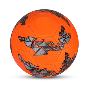 Balón de Fútbol Cosido a Máquina Personalizado, Talla 5, Balón de Entrenamiento para Marcas Globales, Naranja Geométrico, Equipamiento Deportivo, Venta al Por Mayor - Product Image 1