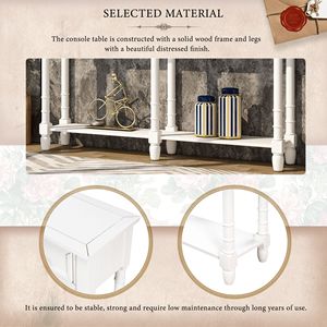 Consolle Facile da Montare con Due Cassetti Portaoggetti e Ripiano Inferiore per Soggiorno o Ingresso, Mobile Durevole ed Elegante - Product Image 5