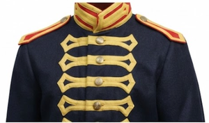 Veste en laine matelassée de style uniforme militaire vintage pour homme, coupe-vent, col montant, boutons en corne, broderie, automne - Product Image 5
