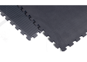 Black Rubber Gym <b>Floor</b> Tile Heavy Duty Shock Absorbing Flooring for Commercial Home Gym and Fitness Centers - Product Image 6