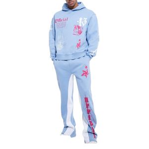 Conjunto de chándal cortavientos de nailon y poliéster de gran tamaño personalizado para hombre, traje de jogging holgado con cortavientos para la temporada de primavera - Product Image 1