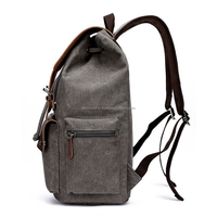 Mochila Premium ALBORZ B85 Unisex de Lona Encerada y Cuero para Portátil, Hecha a Mano, con Logotipo Personalizado en Relieve, Estilo Geométrico Vintage, para Viajes y Senderismo
