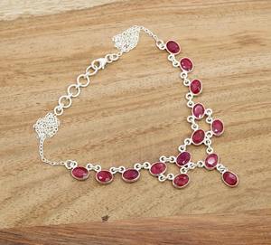 Collier ras-de-cou en argent sterling 925 avec rubis rouge de qualité supérieure, serti clos, pour femme, par Manauafacaters - Product Image 3