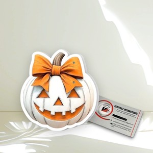 Logo personnalisable, cercle, diamant, acrylique, magnétique, citrouille d'Halloween, orange, nœud, cils, tuile, fleur, cœur, marque privée, écologique - Product Image 2