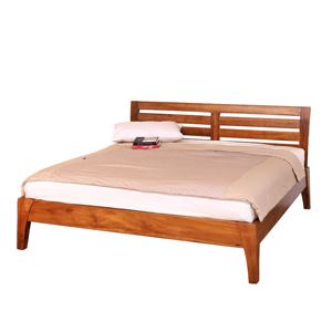 Modern King Size Solid Indonesian Teak <b>Bed</b> Frame Featuring Minimalist Tapered <b>Legs</b> and Durable Handcrafted Construction <b>for</b> Mast - Product Image 1