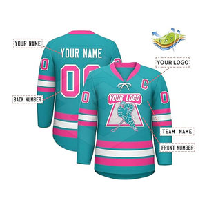 Maillot de hockey sur glace de haute qualité, nouvelle arrivée, personnalisable avec le nom de l'équipe, différentes couleurs, 100% polyester, logo personnalisé, chemises unisexes respirantes - Product Image 3