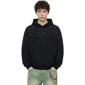 Sudaderas con Capucha de Diamantes de Imitación para Hombre, Sudaderas Oversize con Capucha, Sudadera Casual de Moda, Pullover Y2K, Tops de Streetwear - Product Image 1