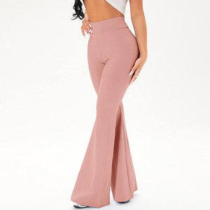 Pantalones Acampanados de Cintura Media Elástica para Mujer, Estilo Urbano de Verano, 100% Algodón Canvas, Transpirables, de Secado Rápido, OEM Personalizado - Product Image 1