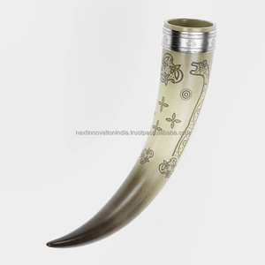 Chopes polies de buffle et de taureau pour boissons réfrigérantes Conception unique de corne à boire pour la bière vin thé café lait - Product Image 2