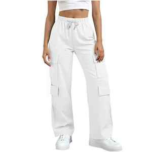 Wholesale Women Street Fashion Multi Pocket <b>Cargo</b> Pants High Waist Straight Leg Loose Fit Slimming Casual Trousers for Women - Product Image 1