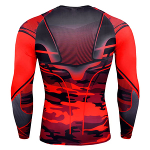 OEM Men's Premium Quality Rash Guard Sublimation Printed Polyester Front Gym Fitness Surfing Diving <b>Compression</b> <b>Shirts</b> - Product Image 4