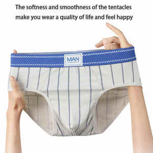 Boxers tricotés rayés pour homme MAN, taille mi-haute, 100 % coton, respirants, lot de 3 - Product Image 3