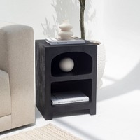 Table d'appoint Vandana Sierra Altis noire peinte, design de mobilier d'appoint moderne et contemporain