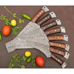 Juego de Cuchillos de Chef Profesionales de Acero de Damasco Hechos a Mano por Ahmad Fabric, 8 Piezas, Mango de Resina, Funda de Cuero, Diseño Moderno, Personalizable - Product Image 6