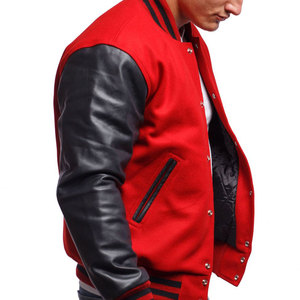 Affordable Price Durable Fashion Wear <b>Men</b> <b>Leather</b> Sleeves Varsity <b>Jacket</b> Comfortable Fit For Daily Casual Outfit - Product Image 2