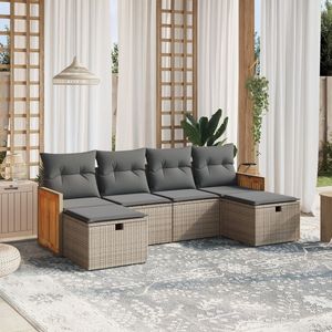 Sofa de jardin en acier et en rotin PE gris enduit de poudre produit polyester durable - Product Image 1