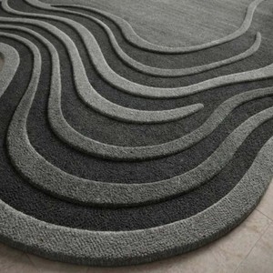 Abstract Modern <b>Hand</b> <b>Tufted</b> <b>Rug</b> | Luxury Grey Wool <b>Rug</b> Contemporary <b>Rug</b> Soft Plush Living Room Decorative Floor Carpet Area <b>Rug</b> - Product Image 6