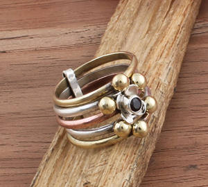 925 Sterling <b>Silver</b> Handmade Red Garnet Gemstone Flower Classic Bezel Setting Wide <b>Band</b> Wedding Gift Idea Unisex Vintage <b>Ring</b> - Product Image 3