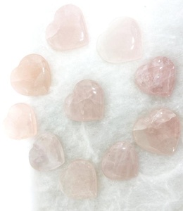 <b>Rose</b> <b>Quartz</b> Gemstone Puffy <b>Heart</b> Wholesale Minerals Crystal <b>Heart</b> Pockets Stone Handcrafted In India - Product Image 2