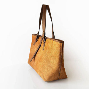 Brown Genuine Leather Leopard Pattern Arcuate Shoulder Strap Minimalist Style Outdoor Use Female Handbag - Product Image 6