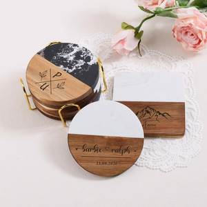 High quality Round Wooden <b>Marble</b> <b>Coasters</b> With Floral Design 300mm Non Slip Modern Table Mats at Lowest By NEHA ENTERPRISES - Product Image 5