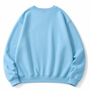 Sweat-shirt unisexe bleu clair à col en V, doublé, en jersey, imprimé par pulvérisation, décontracté, coupe classique, pour l'été - Product Image 6
