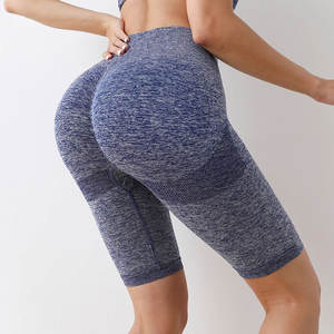 Pantalones Cortos de Yoga Elásticos Vintage para Mujer, de Cintura Alta, Control de Abdomen, Fruncidos, con Botones y Remaches, Sin Costuras, Efecto Levantamiento de Glúteos, para Gimnasio y Entrenamiento - Product Image 1