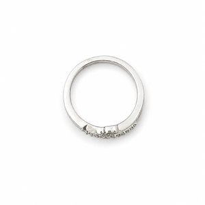 925 Sterling Silver Womens <b>Open</b> Wave <b>Ring</b> with Cubic Zirconia Pave and Cluster Accents Modern Minimalist Design High Polish Fini - Product Image 4