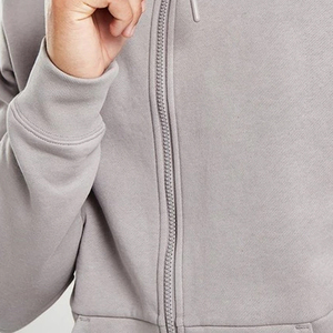 Ensemble sweat-shirt à capuche zippé et short pour homme, décontracté, été, polaire, 100% coton, tricoté, couleur unie, vêtements de sport - Product Image 5