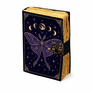 NEW ERA Carnet de sorts vierge avec fermoir, couverture rigide en cuir fait main vintage, journal gothique, 100 feuilles, cadeau - Product Image 2