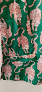 Premium Handcrafted Green Cotton Knitted Leopard Print Flock Printed Summer Night Suit Pajama Set Full Sleeve Shirt <b>Trouser</b> - Product Image 5