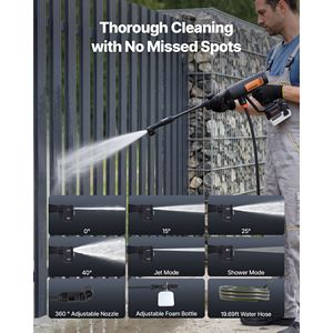 "1200PSI MAX Cordless Pressure <b>Washer</b> with Brushless Motor 6 Nozzle Water Hose 4 Speed Adjustable for BMW <b>Car</b> Wash" - Product Image 5