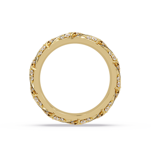 Anillos de Boda Inspirados en el Estilo Art Deco Vintage, Oro Puro de 14K, Diamante Cultivado en Laboratorio de Corte Redondo, Anillo de Banda Ancha, Anillos de Aniversario, Anillos de Lujo - Product Image 3