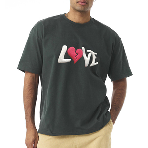 T-shirts Homme Oversize en Jersey 100% Coton Personnalisés avec Impression en Relief, Logo Frontal, Anti-Boulochage, Écologiques et à Prix Abordable - Product Image 1
