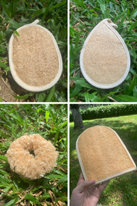 Éponge de bain en loofah naturelle séchée, forme goutte d'eau, exfoliant corporel entièrement naturel pour adultes, style simple, biodégradable, zéro déchet - Product Image 6