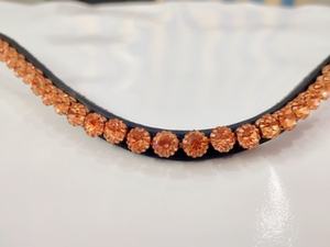 Bandeau Premium Or Rose Cristal Diamant 8mm pour Bridon de Cheval Accessoire Équestre Fournisseur en Gros - Product Image 3