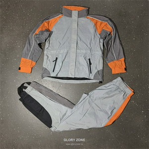 Conjunto deportivo impermeable de nailon personalizado Glory Zone, chándal con cremallera para correr, al por mayor, unisex - Product Image 3
