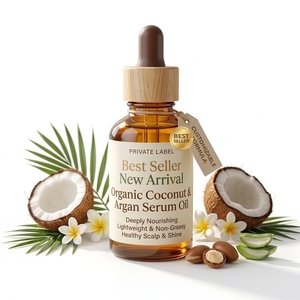 Aceite de Coco Orgánico de Marca Privada Personalizable, Nuevo y Más Vendido, Sin Enjuague, Voluminizador, Refrescante, Nutritivo y Anticaspa - Product Image 1