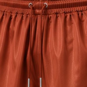 Custom Rust Brown <b>Mens</b> Basketball <b>Shorts</b> With <b>White</b> Side Panel Sport Training <b>Shorts</b> Elastic Waist Activewear Gym Fitness Wear - Product Image 5