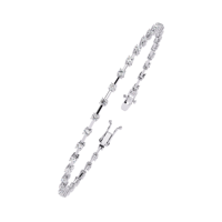 Bracelet tennis pour femme en argent 925 avec moissanite taille brillant rond, sertissage griffe, bijoux de mariage classiques