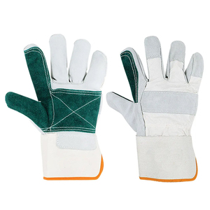 Guantes de trabajo de seguridad para protección de manos en oferta, guantes de trabajo resistentes a impactos de cuero vacuno de alta calidad para uso general. - Product Image 1
